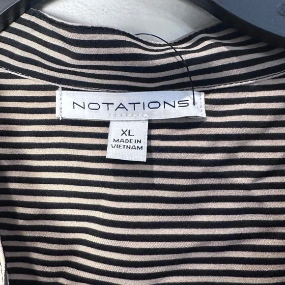 NWT NOTATIONS Sleeveless Striped Button Front Shirt Women's XL Classic - Picture 3 of 9